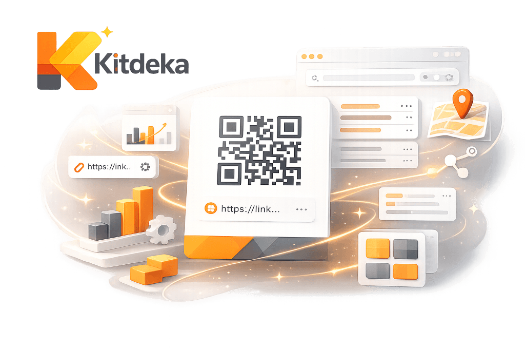 Kitdeka QR Studio customization with template cards and colour swatches